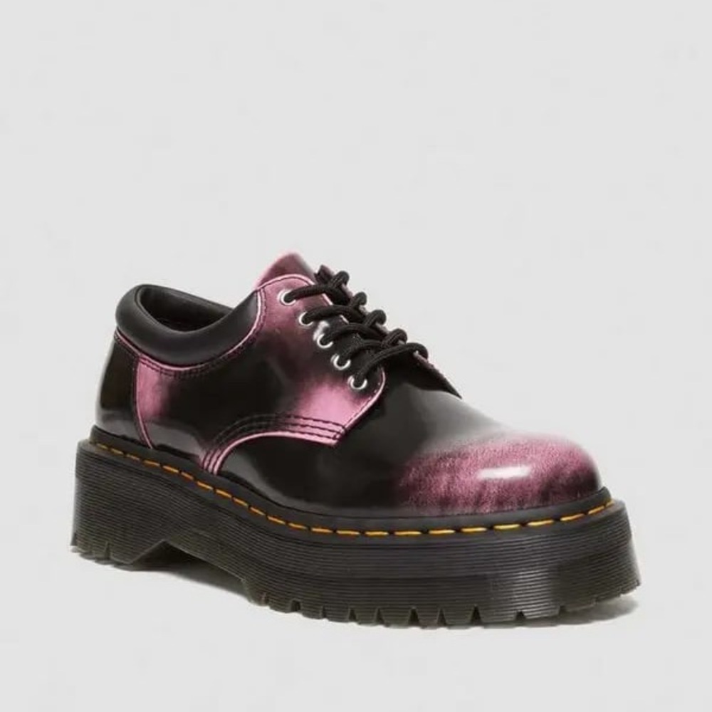🅽🅴🆆 Dr Martens 8053 Distressed Leather Platform Shoes pink black ombré leather 9